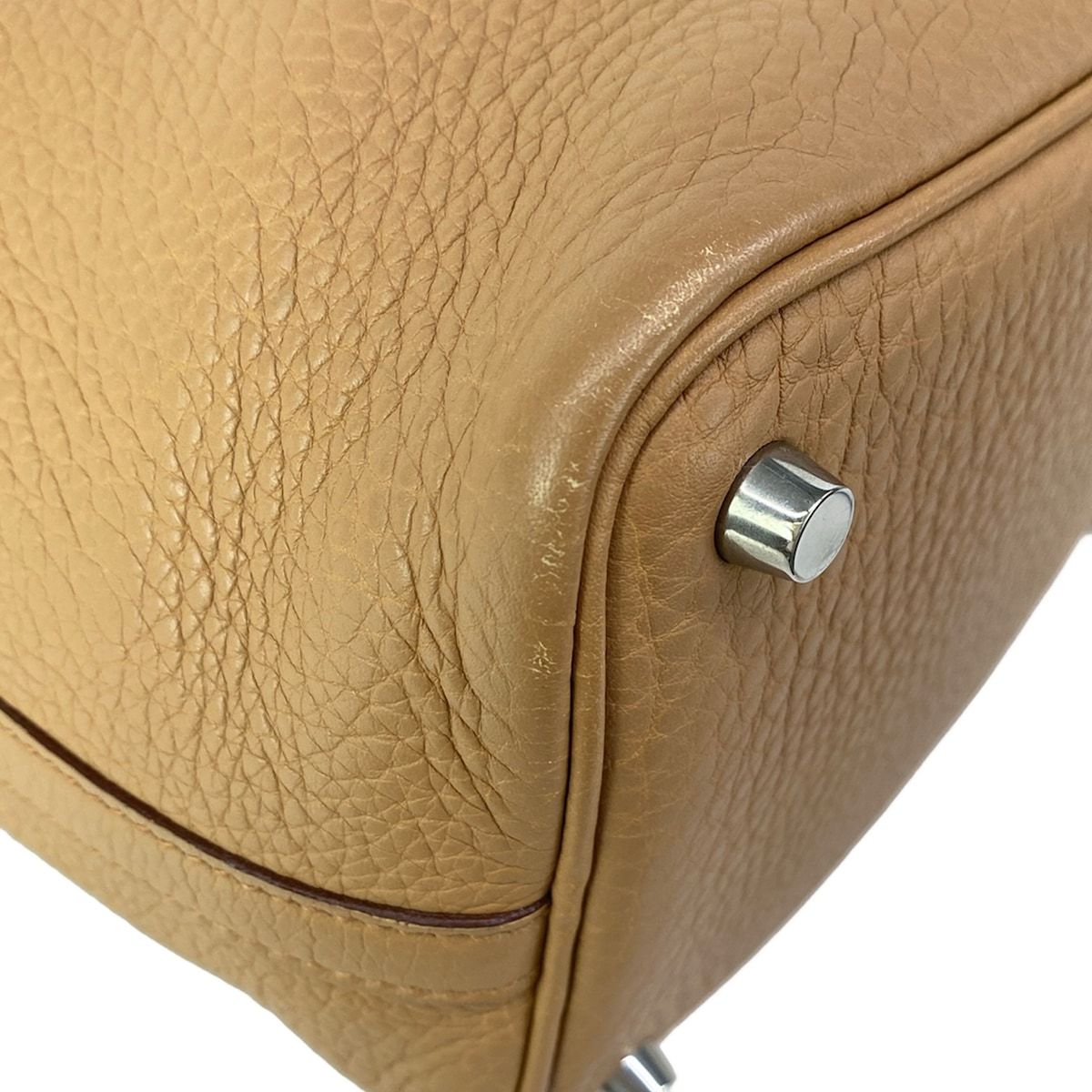 Hermes Handbag Picotin PM Tabac Camel Silver — view 6