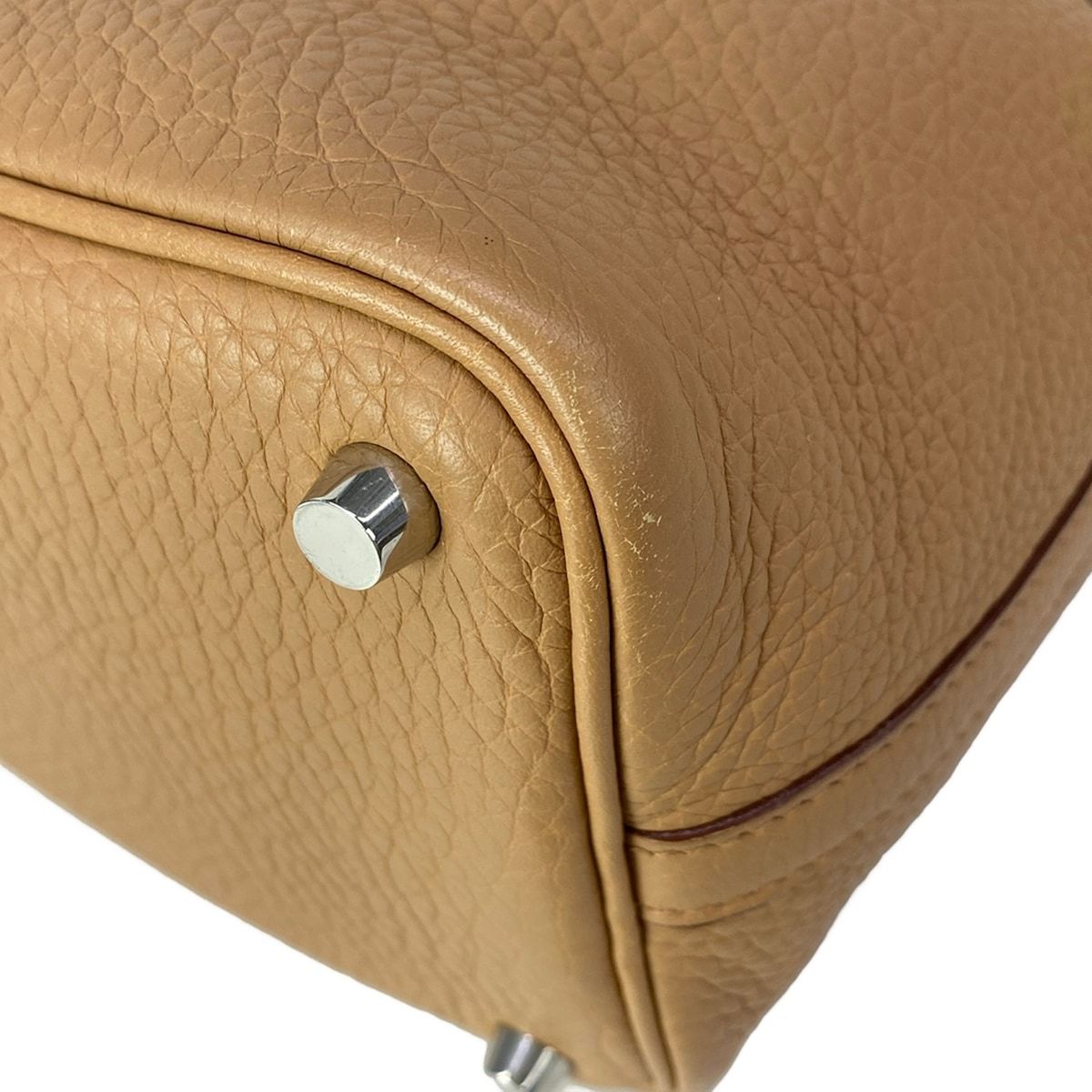 Hermes Handbag Picotin PM Tabac Camel Silver — view 9