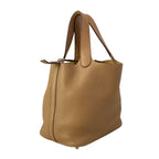 Hermes Handbag Picotin PM Tabac Camel Silver