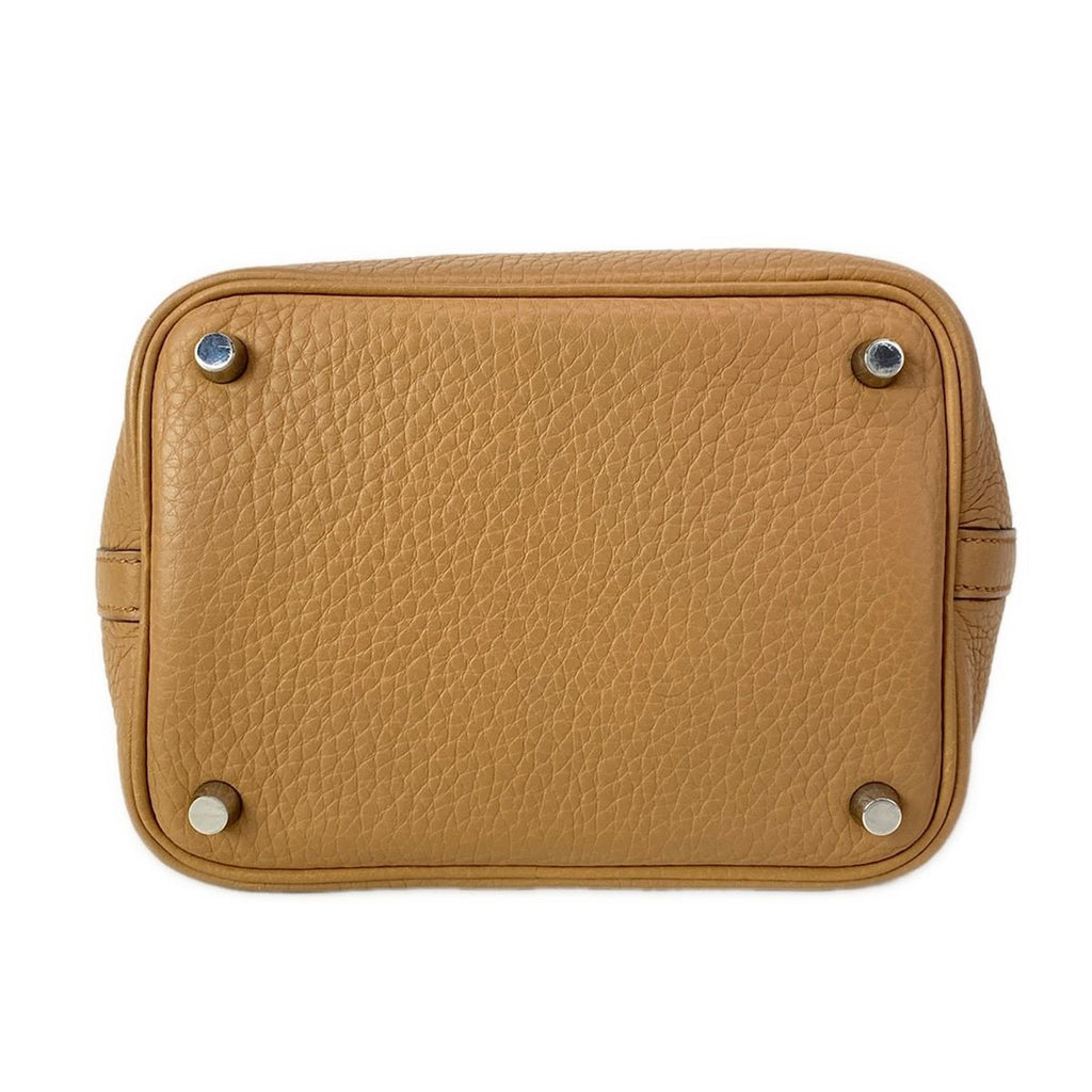Hermes Handbag Picotin PM Tabac Camel Silver — view 5