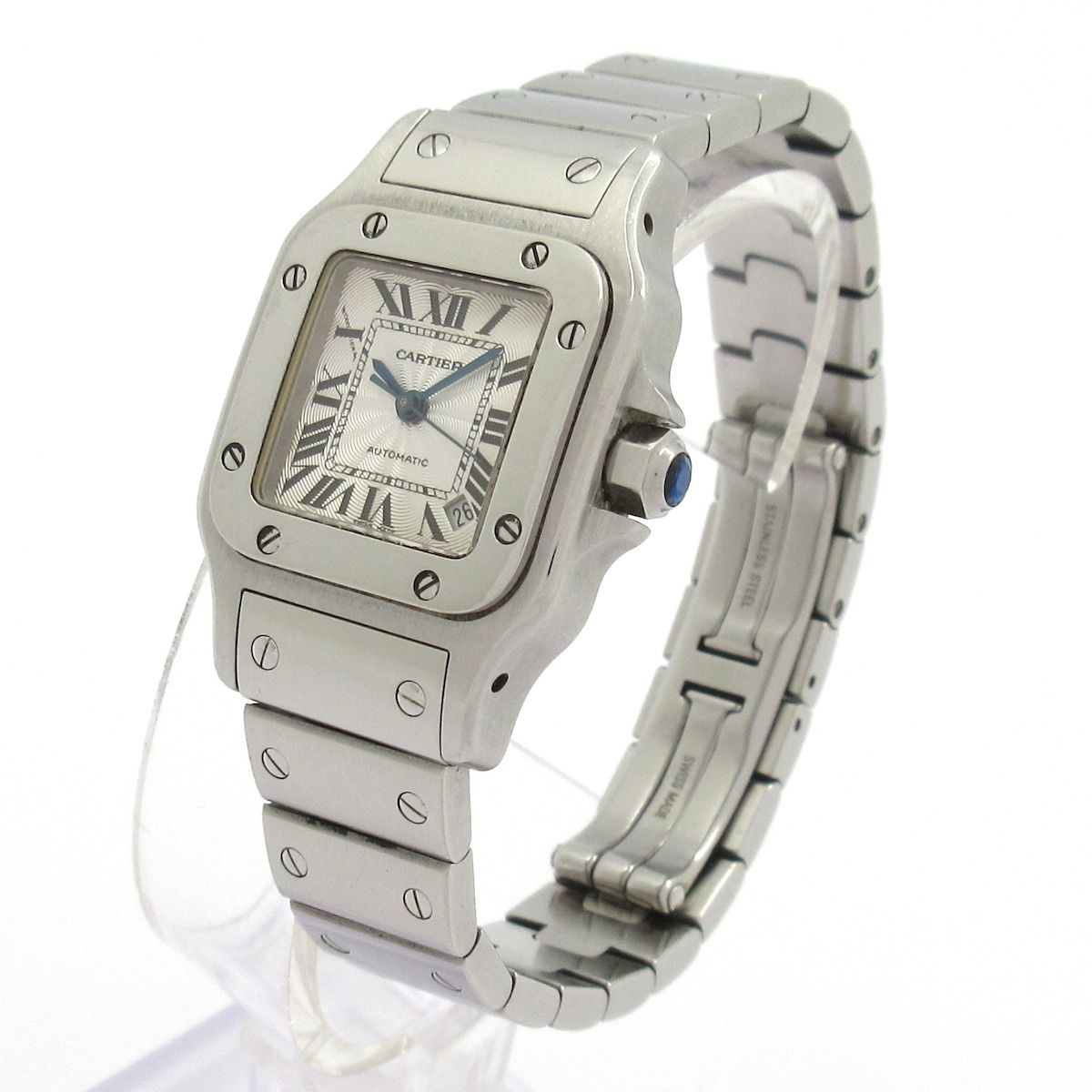 Cartier Watch Santos Galbe SM SS Guilloche Dial Silver — view 2