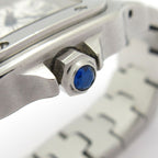 Cartier Watch Santos Galbe SM SS Guilloche Dial Silver — view 9