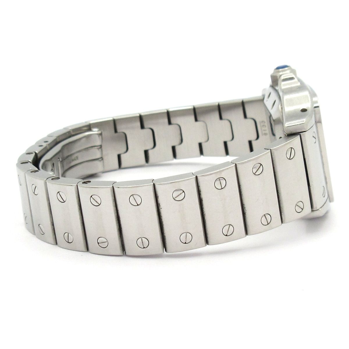 Cartier Watch Santos Galbe SM SS Guilloche Dial Silver — view 5