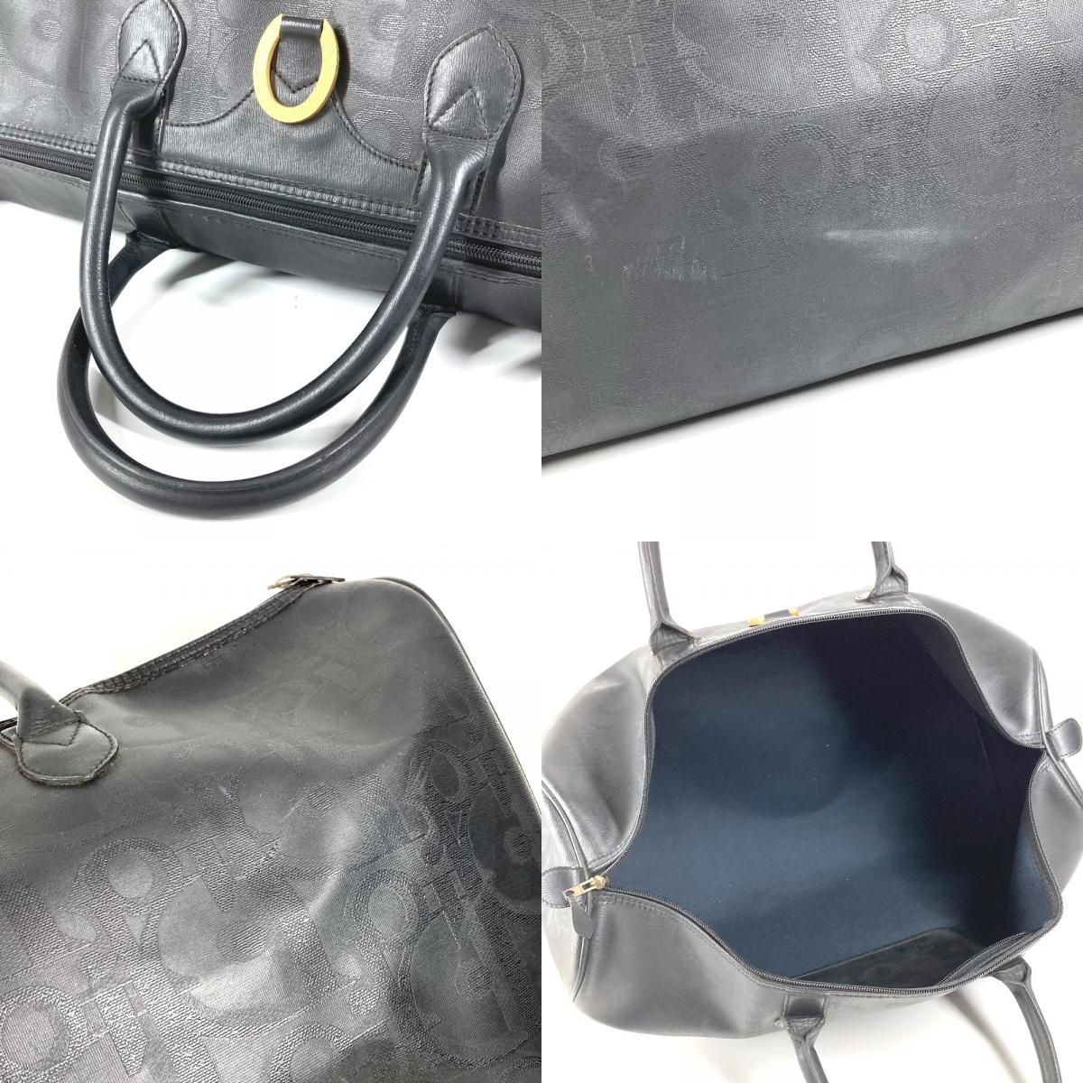 Dior Boston Bag Trotter Logo Leather Black — view 8