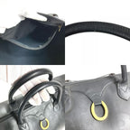 Dior Boston Bag Trotter Logo Leather Black — view 9