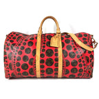 Louis Vuitton Boston Bag Keepall Bandouliere 55 Monogram Canvas Yayoi Kusama