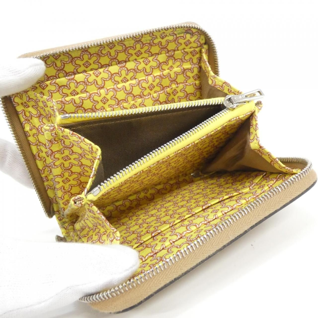 Hermes Lucky Daisy Silk in Compact CK Wallet — view 7