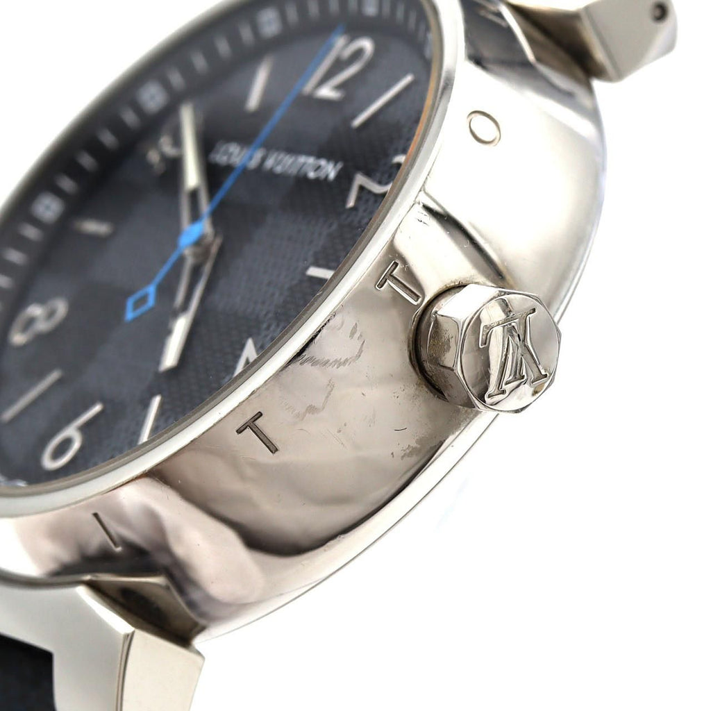 Louis Vuitton Tambour Damier Graphite SS Quartz Watch — view 3