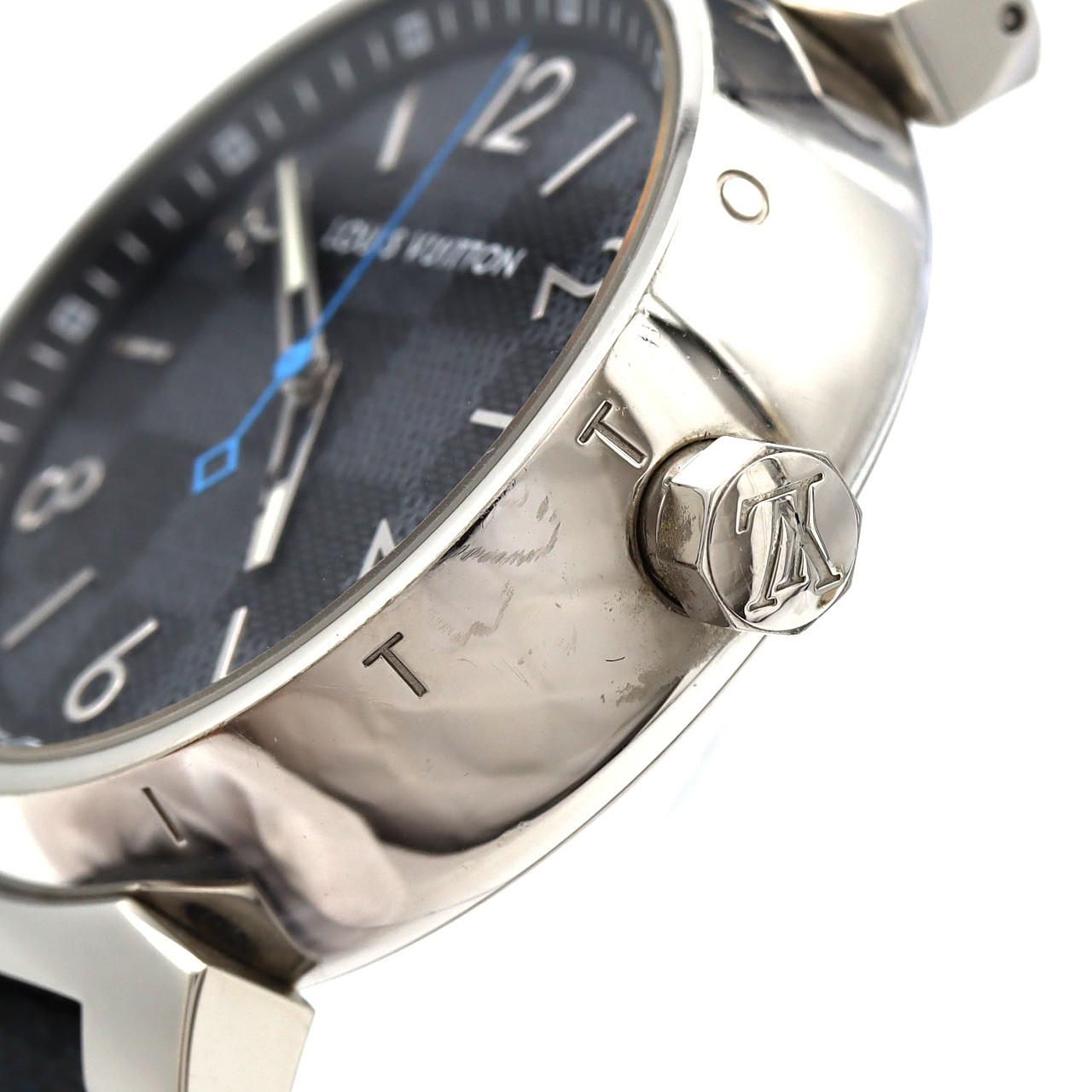 Louis Vuitton Tambour Damier Graphite SS Quartz Watch — view 3