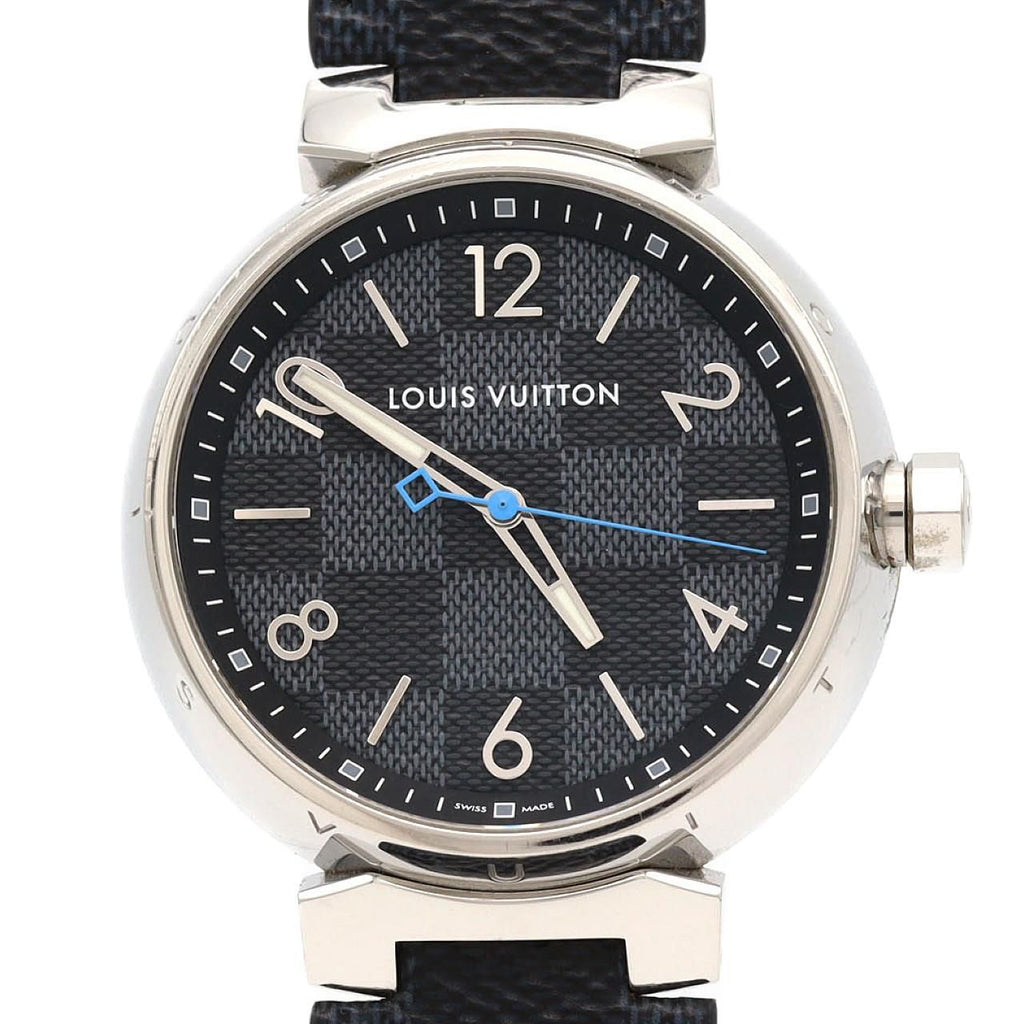 Louis Vuitton Tambour Damier Graphite SS Quartz Watch