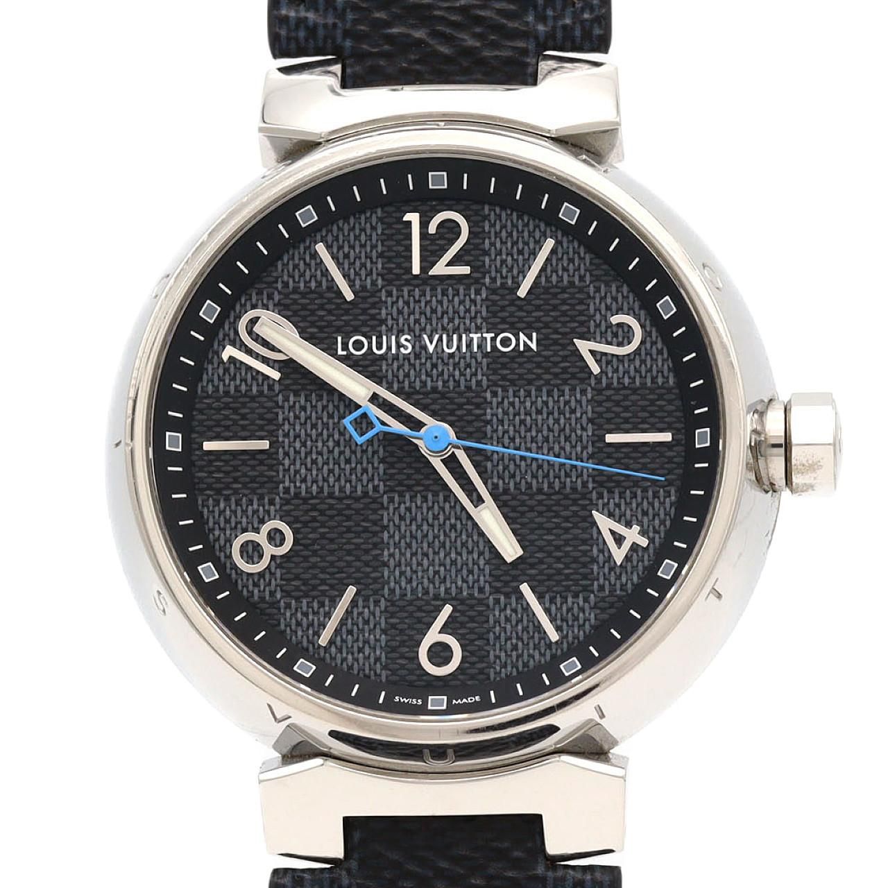 Louis Vuitton Tambour Damier Graphite SS Quartz Watch