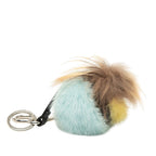 Fendi Bugs Monster Charm Key Holder Bag Blue Yellow Brown Black Leather — view 2