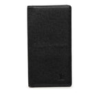 Louis Vuitton Taiga Portoballe Carte Cles Bifold Wallet Black Leather
