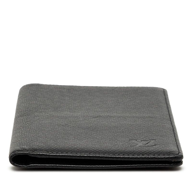 Louis Vuitton Taiga Portoballe Carte Cles Bifold Wallet Black Leather — view 3