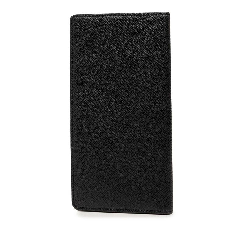 Louis Vuitton Taiga Portoballe Carte Cles Bifold Wallet Black Leather — view 2