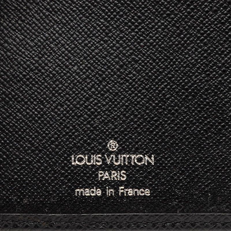 Louis Vuitton Taiga Portoballe Carte Cles Bifold Wallet Black Leather — view 5