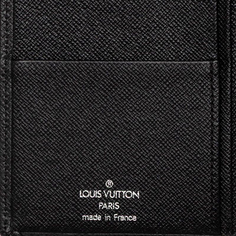 Louis Vuitton Taiga Portoballe Carte Cles Bifold Wallet Black Leather — view 4