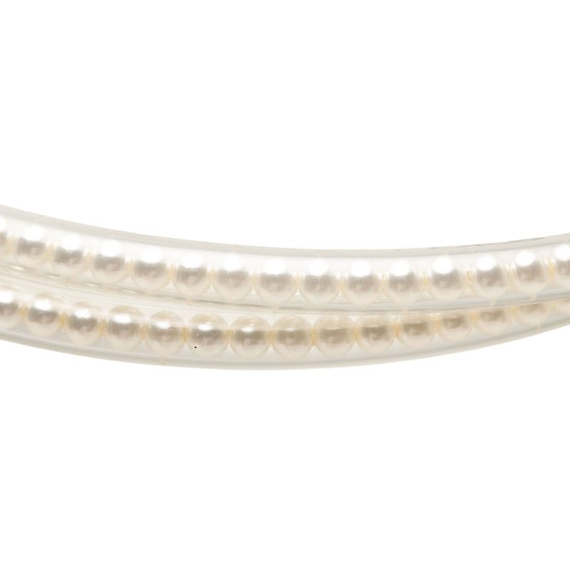 Chanel Tube Necklace 00 White Plated Faux Pearl — view 3