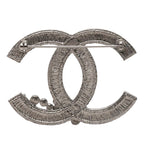 Chanel CC Logo Brooch 10 Silver Metal Rhinestone — view 2