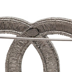 Chanel CC Logo Brooch 10 Silver Metal Rhinestone — view 3