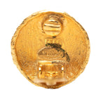 Chanel CC Logo Vintage Round Earrings Gold Plated — view 3