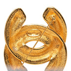 Chanel CC Logo Quilted Vintage Brooch Gold Plated — view 3