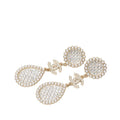 Chanel CC Logo Stud Earrings Swing Gold Plated Faux Pearl Rhinestone