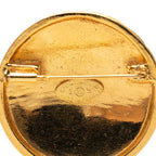 Chanel CC Logo Vintage Round Brooch Gold Plated — view 3