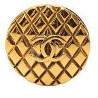 Chanel CC Logo Vintage Round Brooch Gold Plated