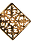 Chanel CC Logo Vintage Square Brooch Gold Plated — view 3