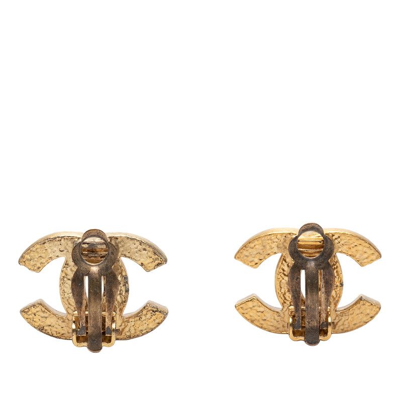 Chanel CC Logo Earrings 01 Gold Plated Rhinestone — view 2