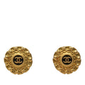 Chanel CC Logo Vintage Round Earrings 94 Gold Plated