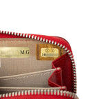 Chanel CC Logo Quilted Zip Around Coin Purse Red Patent Leather — view 8