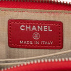 Chanel CC Logo Quilted Zip Around Coin Purse Red Patent Leather — view 7
