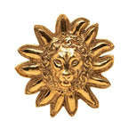 Chanel CC Logo Lion Motif Brooch Gold Plated