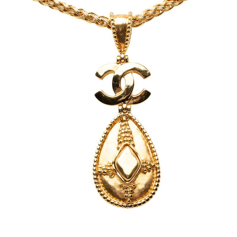 Chanel Vintage CC Logo Rogue Chain Necklace Gold Plated