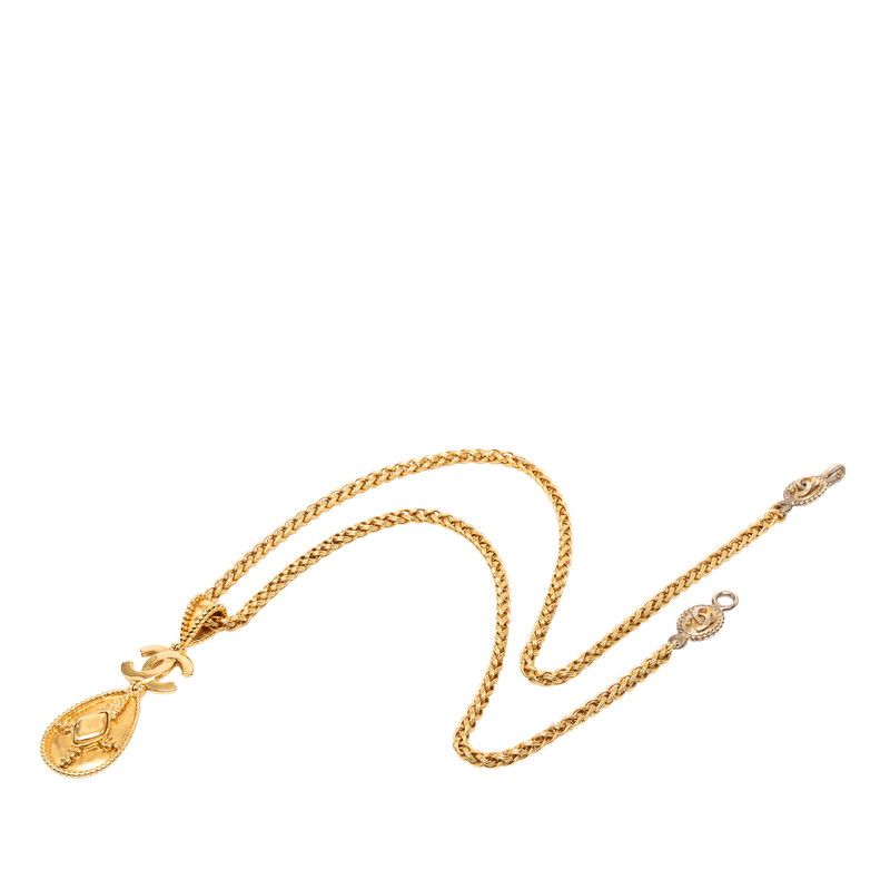 Chanel Vintage CC Logo Rogue Chain Necklace Gold Plated — view 3