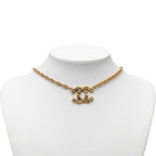 Chanel CC Logo Chain Necklace Gold Plated Rhinestone — view 6