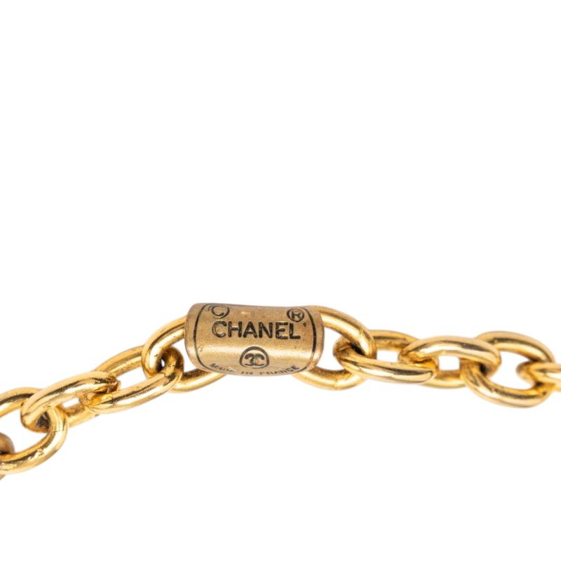 Chanel Vintage CC Logo Chain Necklace Gold Plated — view 6