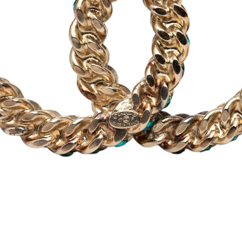 Chanel CC Logo Brooch 17 Gold Plated Rhinestone — view 3