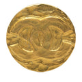 Chanel CC Logo Vintage Round Brooch 95 Gold Plated