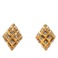 Chanel Diamond Earrings Gold Plated Rhinestone
