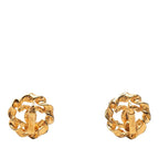 Chanel CC Logo Round Earrings Gold Plated — view 2