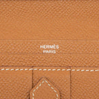 Hermes Bearn Souffle Bifold Wallet Cognac Brown Silver Veau Epsom — view 6