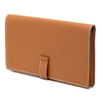 Hermes Bearn Souffle Bifold Wallet Cognac Brown Silver Veau Epsom — view 2