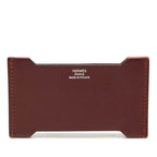Hermes Manhattan Card Case Red Bordeaux Sombrero