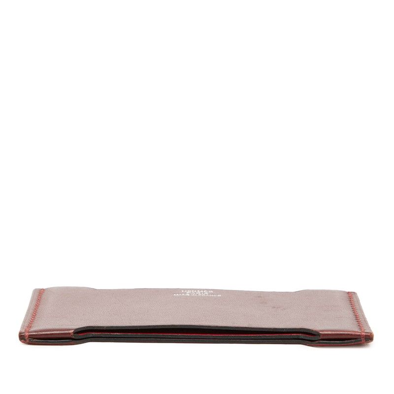 Hermes Manhattan Card Case Red Bordeaux Sombrero — view 3