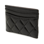 Chanel CC Logo Quilted Card Case Black Lambskin — view 2