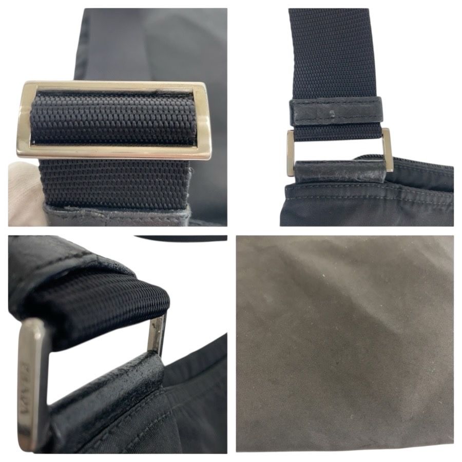 Prada Tessuto Black Silver Nylon Shoulder — view 6