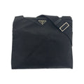 Prada Tessuto Black Silver Nylon Shoulder